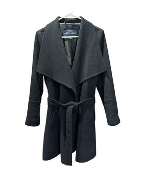 Lands' End Wool Blend Black Wrap Coat